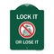 Signmission Lock It or Lose It With Graphic, Green & White Aluminum Architectural Sign, 18" H, GW-1824-23881 A-DES-GW-1824-23881 - alternate 1